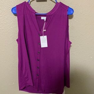 Grace & Lace Crepe Sleeveless Top Purple